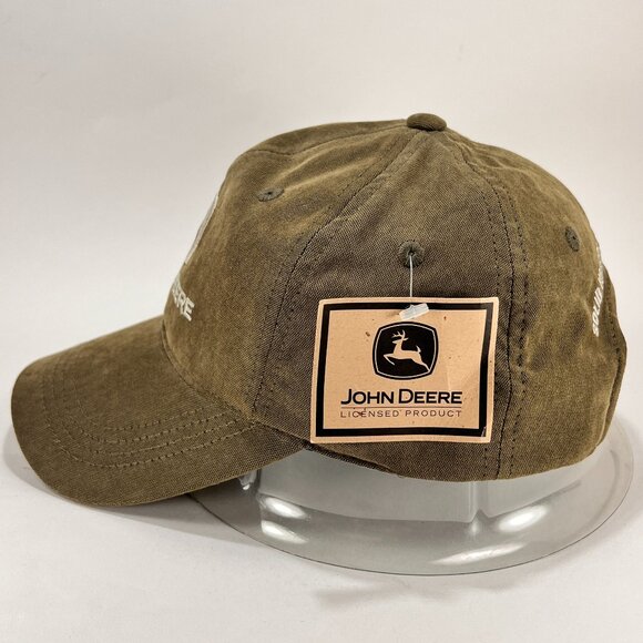John Deere Strap Back Cap Hat Olive Green Baseball Outdoor Equipment Logo Mens - Picture 3 of 15